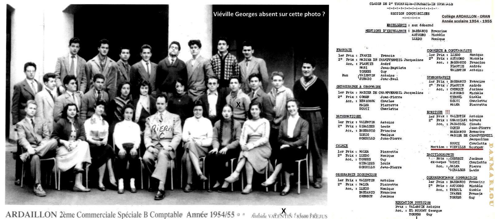 Oran - College Ardaillon  - Seconde Speciale Commerciale Comptable 1954-55.JPG